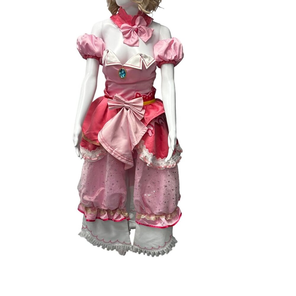 Miccostumes Princess Peach Cosplay Costume With Crown & Accessories  Women's  Si